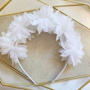 BRIDAL - MARGUERITE Floral White Statement Headband